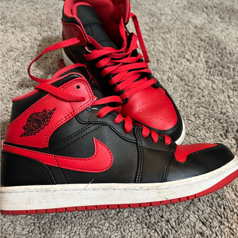 Nike Red and Black Jordan's